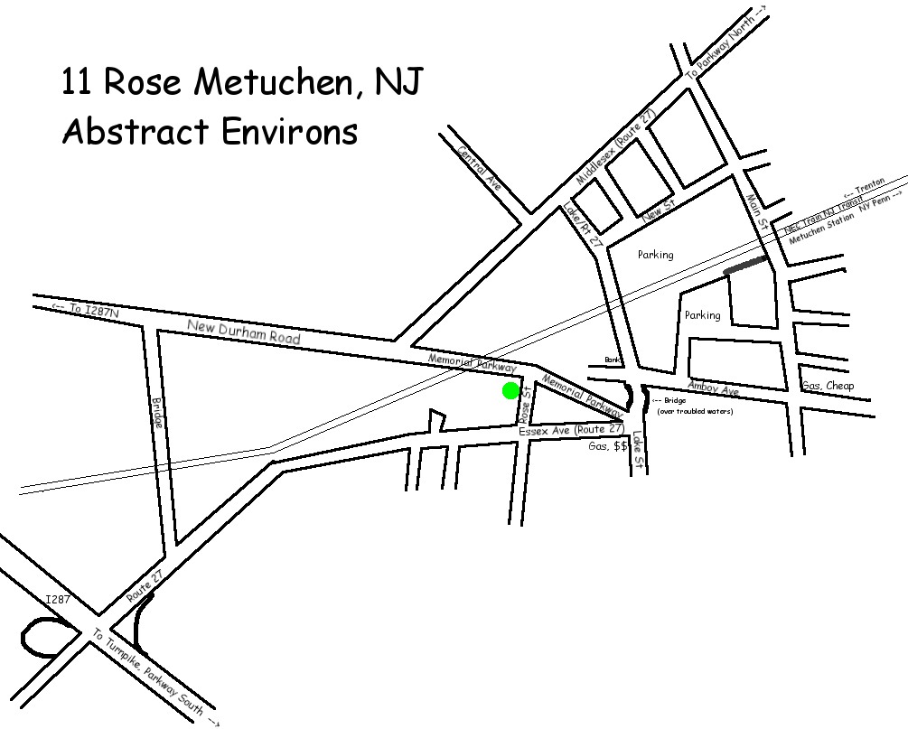 Map of 11 Rose Metuchen area